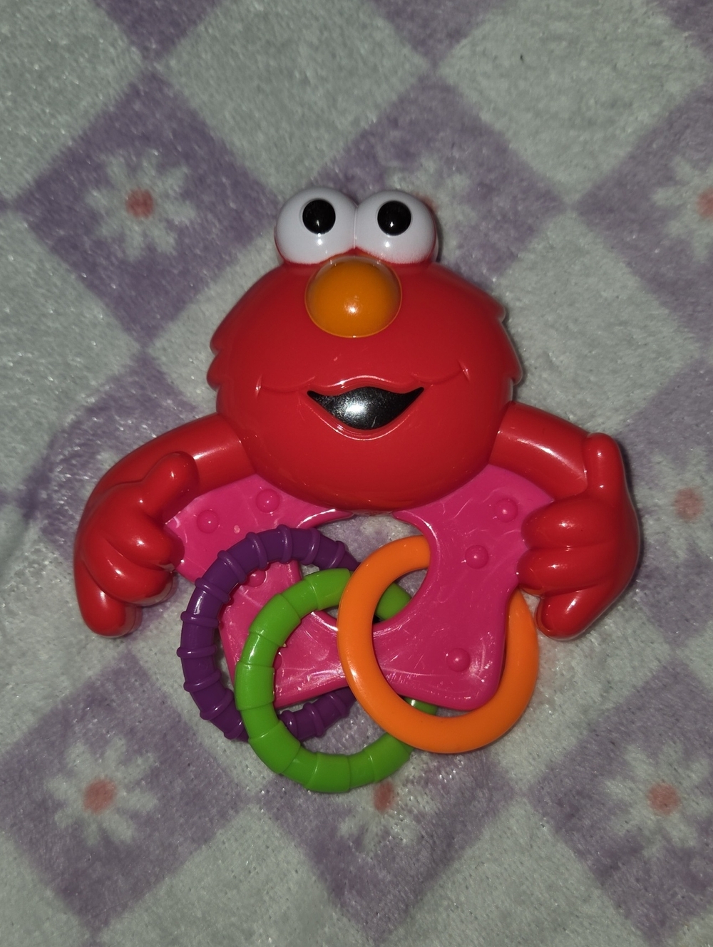 Elmo Shape-Rattle Teether Toy - Red